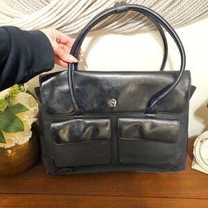 Vintage Etienne Aigner Canvas and Leather Laptop Bag